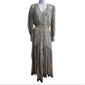 Hemant & Nandita Black, White & Metallic Maxi Dress M